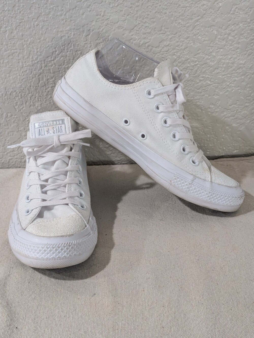 Converse All Star Chuck Taylor Shoes Sneakers Women's 7 White Glitter Bride